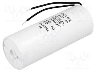 Miflex Capacitor:motors, run;40uF;450V;Ø45x114mm;-25÷70°C;±10%;V:7