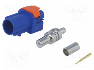 Plug;FAKRA II SMB;male;straight;RG174,RG316;crimped;blue