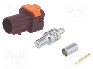 Plug;FAKRA II SMB;male;straight;RG174,RG316;crimped;claret