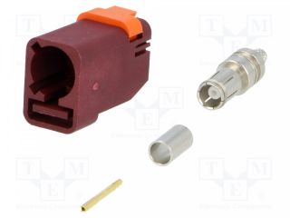 Plug;FAKRA II SMB;female;straight;RG174,RG316;crimped;claret