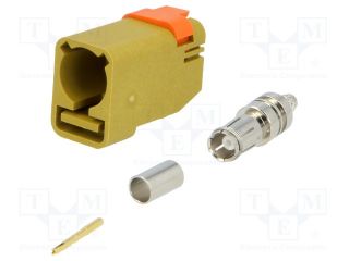 Plug;FAKRA II SMB;female;straight;RG174,RG316;crimped;yellow