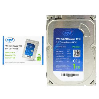 Internal Hard Disk PNI SafeHouse 1TB, 3.5'' HDD, CCTV, 64MB, SATA III, 7200 RPM for surveillance systems