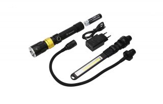 Mactronic Beemer 4 Valgustus komplekt: taskulamp + fookusega + 360D nurgaga pea UV+ valge, inspekteerimis pea + aku + 230 V laadija + USB kaabel + kohver