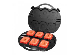 Mactronic PSD0111 akuga signaalketaste komplekt 6tk., kohvris 230V ja 12V laadija, Oranz